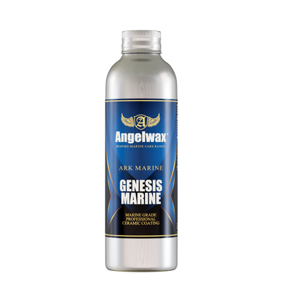 Image of Angelwax Genesis Marine ceramic coating designed for professionals, provides exceptional gloss, durability, swirl resistance, and hydrophobicity. Includes 2-year warranty.